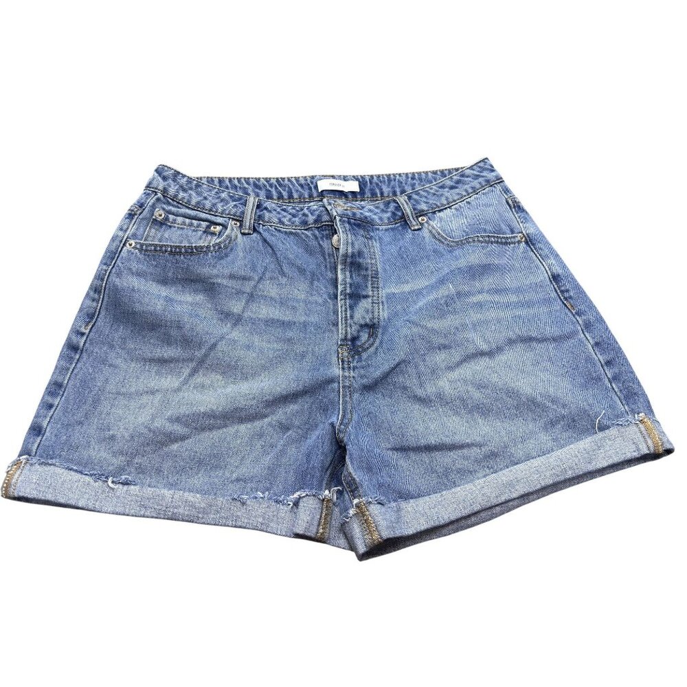 Forever 21 Womens Denim Button-Fly High-Waisted Shorts Size 31